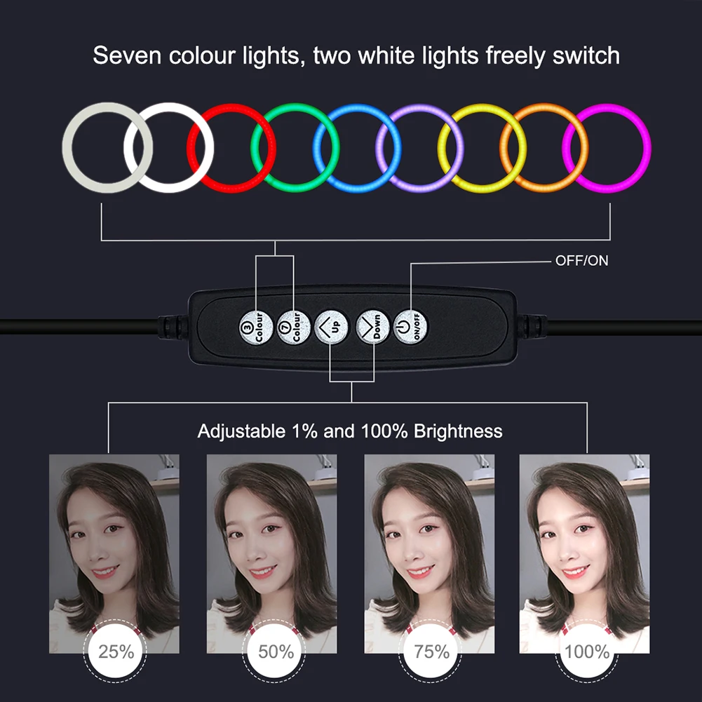 Led вспышка для камеры 4 7 дюйма 8 цветов RGBW|Фотографическое освещение| |