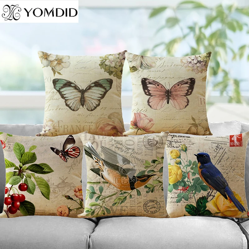 Чехол для дивана с цветочным оформлением|cushion cover|decorative cushion coversbird cover |