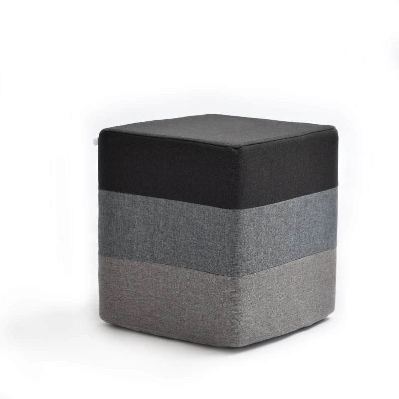 Оригинальный низкий стул H1 тканевый Радужный круглый Сменная обувь современный