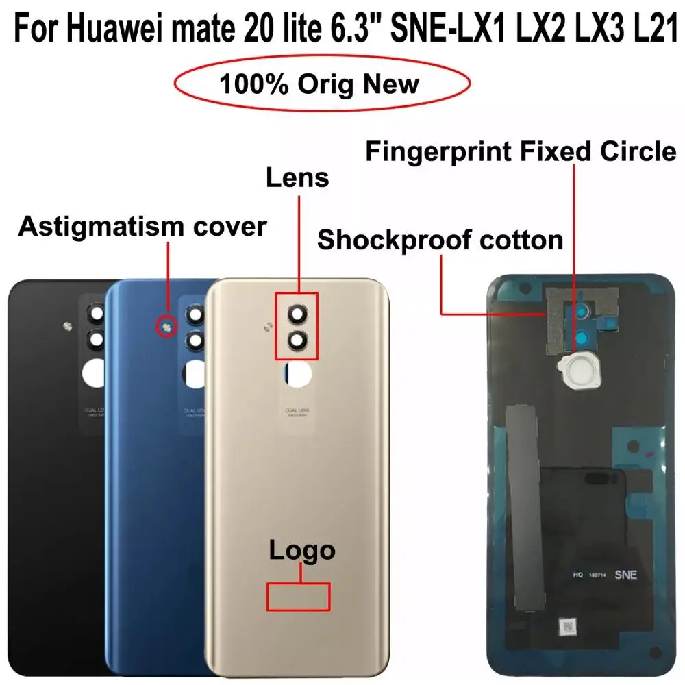 Оригинальный Для huawei mate 20 Lite Axisinternational стеклянный чехол для задней крышки батареи