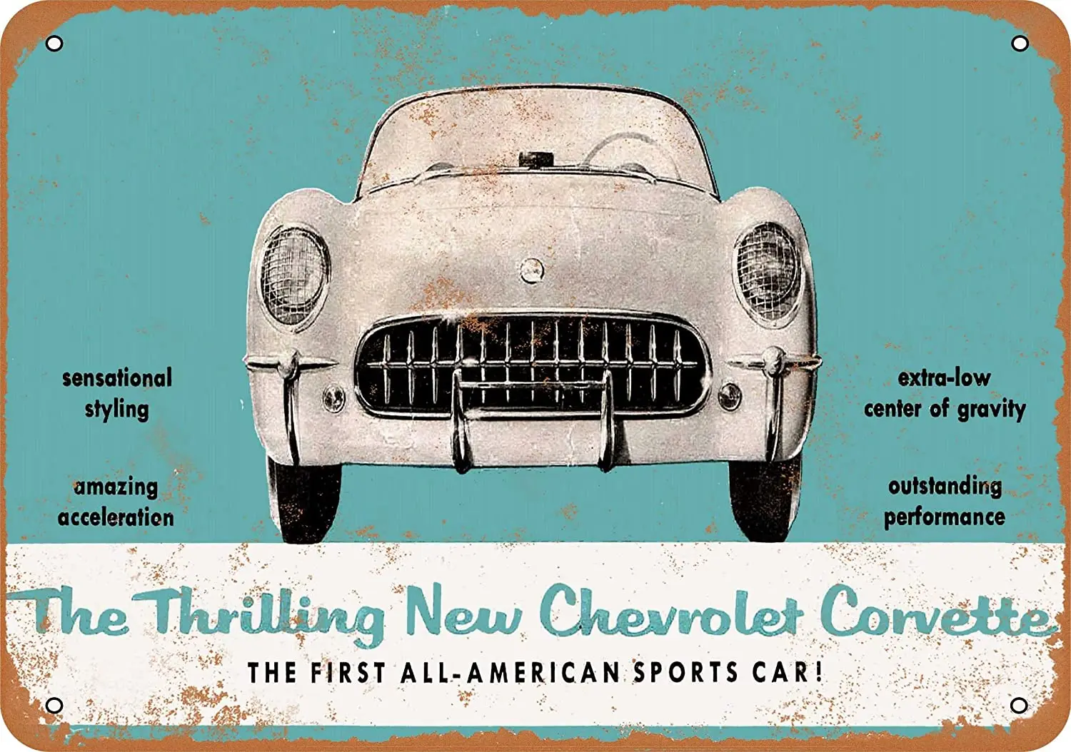 

WallColor 8*12 Metal Sign 1953 Chevy Corvette Vintage Look
