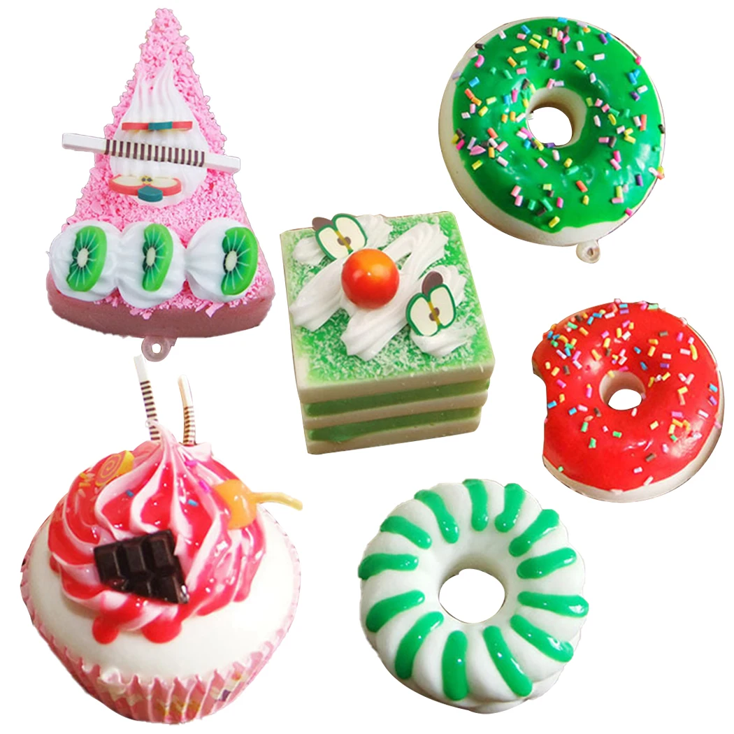 

6PCS Artificial Cakes Realistic Assorted Cupcake Prop Dessert Prop Food Model