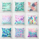 Скандинавский минималистичный стиль, красочные геометрические фигуры, клетчатая полосатая печать, наволочка, диван, украшение для автомобиля