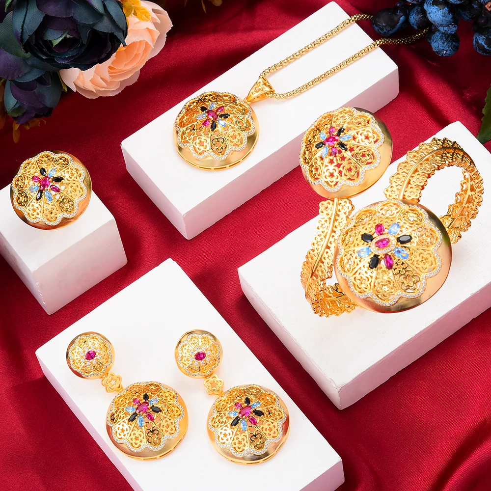 GODKI новые шармы 4 шт. браслет кольцо ожерелье серьги для женщин свадебный набор