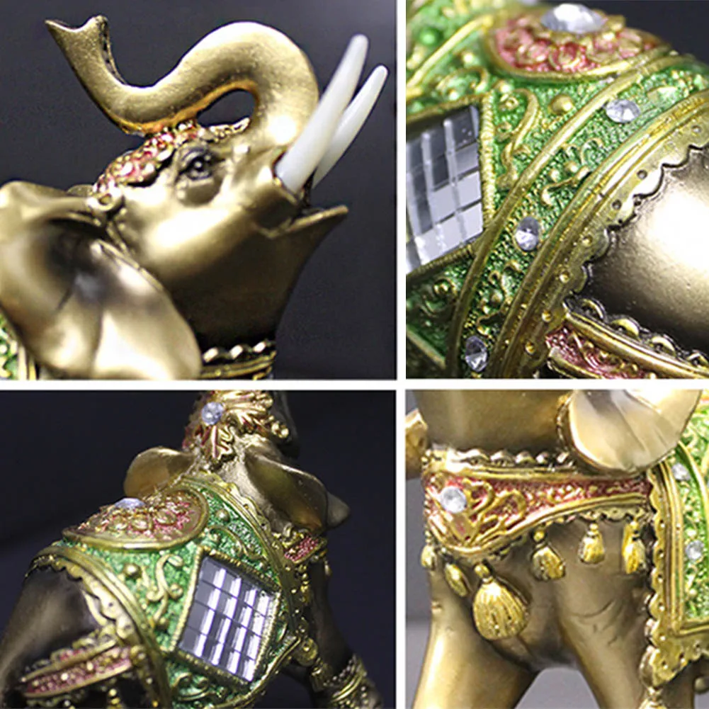 

Elephant Figurine Resin Garden Miniature Craft Gift Home Office Decoration Ornaments Desktop Room Decoration