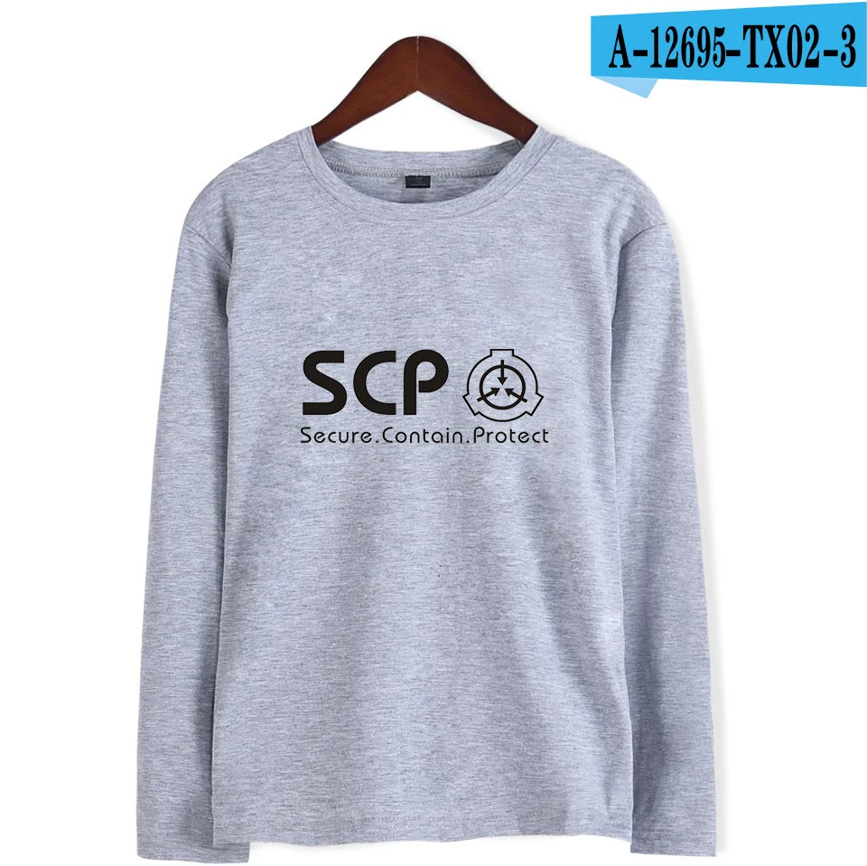 Frdun Scp Foundation футболка с длинным рукавом Kpop Новинка Хлопок Высокое качество Женская/Мужская Повседневная Новая модная Осенняя Футболка Топ тройники - Цвет: GRAY