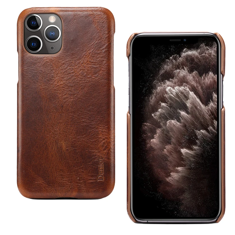 

For iPhone 11 Oil Cowhide Genuine Leather Case iPhone11 Pro Phone Cover Protective Back Cover Case for Apple iPhone 11 Pro Max