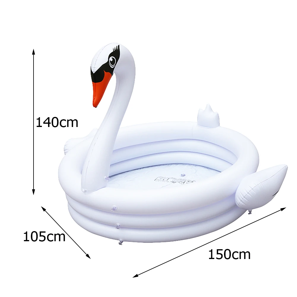 

Swan Shape Portable Inflatable Pool Safety Practical Skid-proof Baby Bathtub for Outdoor Water Sports Beach Air Mattress Summer
