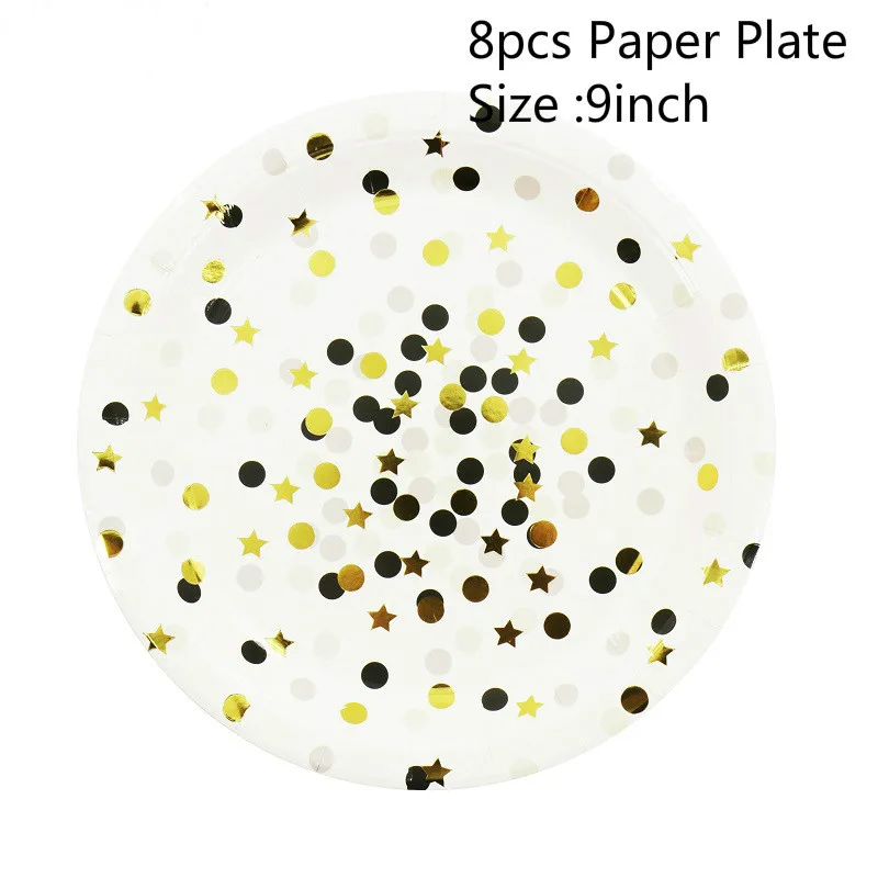 9inch Paper plate Одноразовый Бумага пластины полосы Цвет День рождения тарелка для фруктов, пирожных лоток Бумага чашки салфетка посуда День рождения расходные материалы - Цвет: 9inch Paper plate