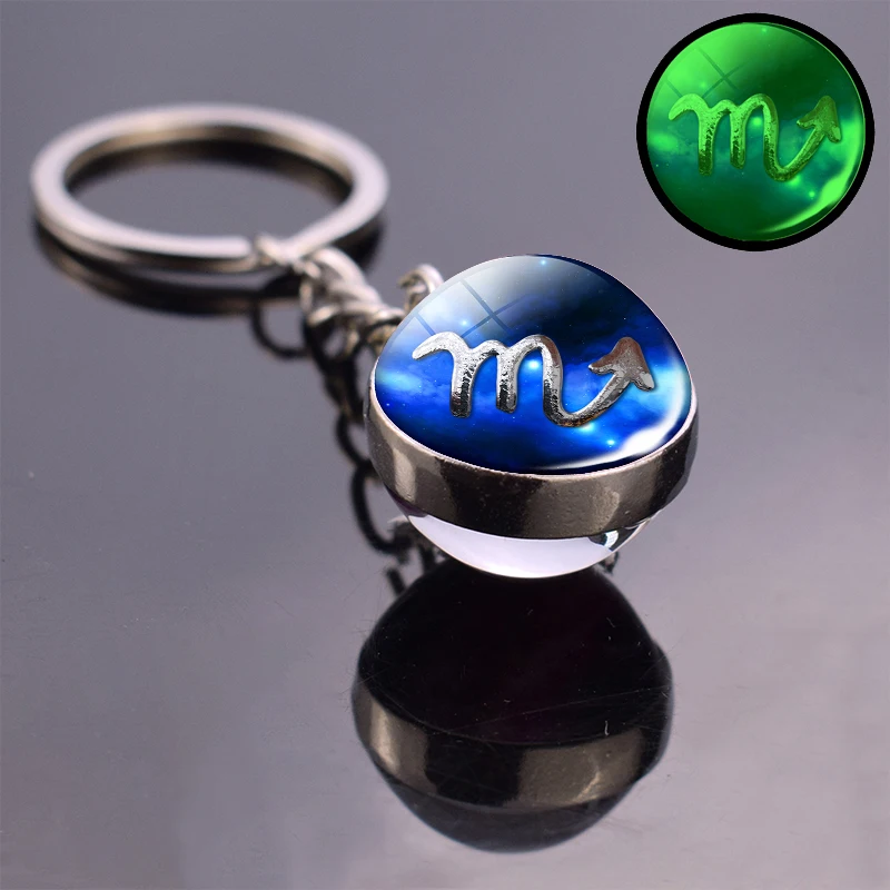 Брелок с 12 созвездиями зодиака Скорпион Лев Овен брелок хрустальным стеклянным
