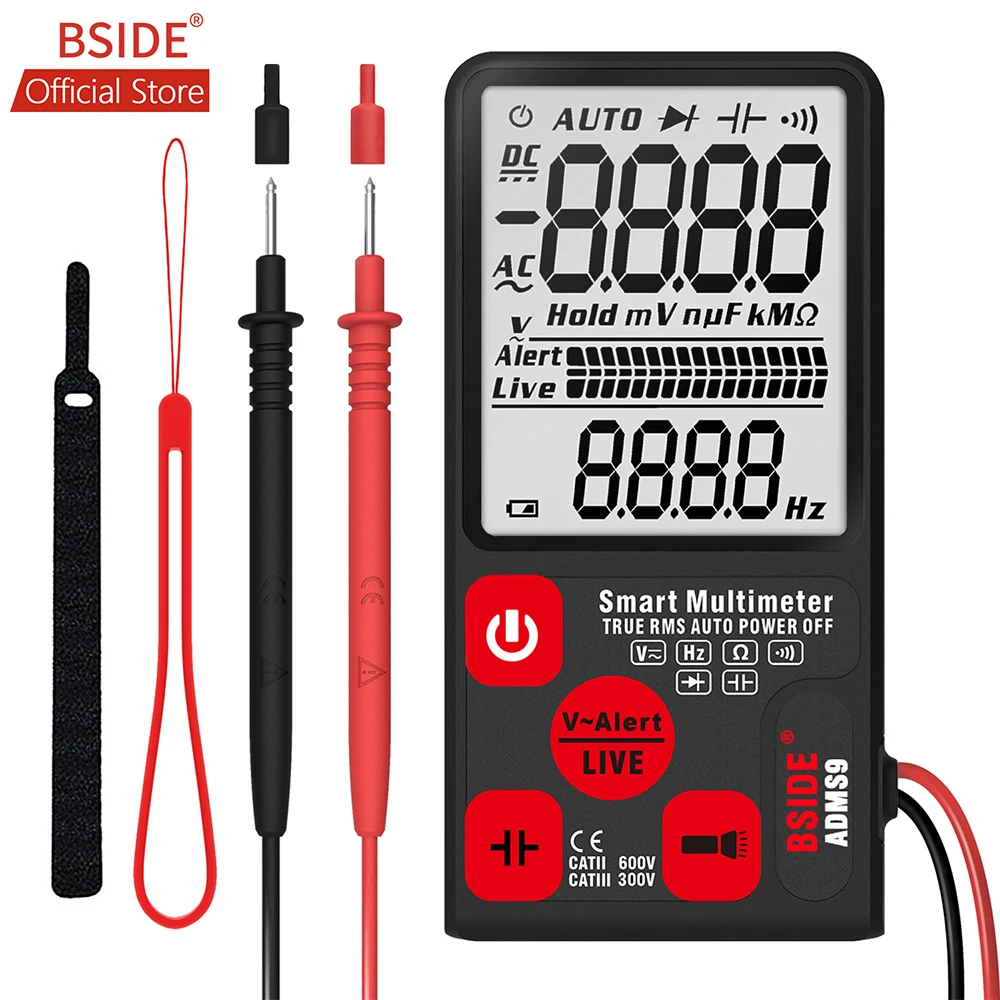 

Protable 600V Digital Multimeter Ture RMS AC DC NCV Smart Multimetro Tester Ohm Capacitance Hz Voltage Meter