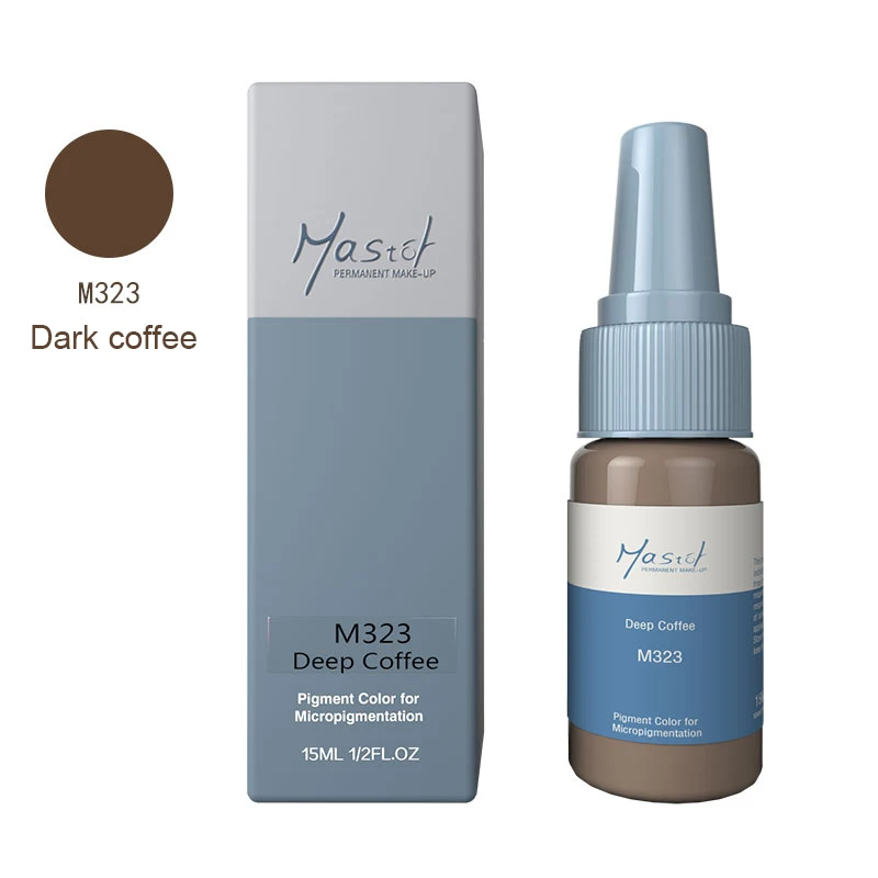 Micropigment мануального татуажа бровей, микро лезвия, для тату бровей, чернил, чистое органическое жидкий пигмент 1/2 унции)(15 мл) для бровей чернил для татуажа - Цвет: M323 Dark coffee