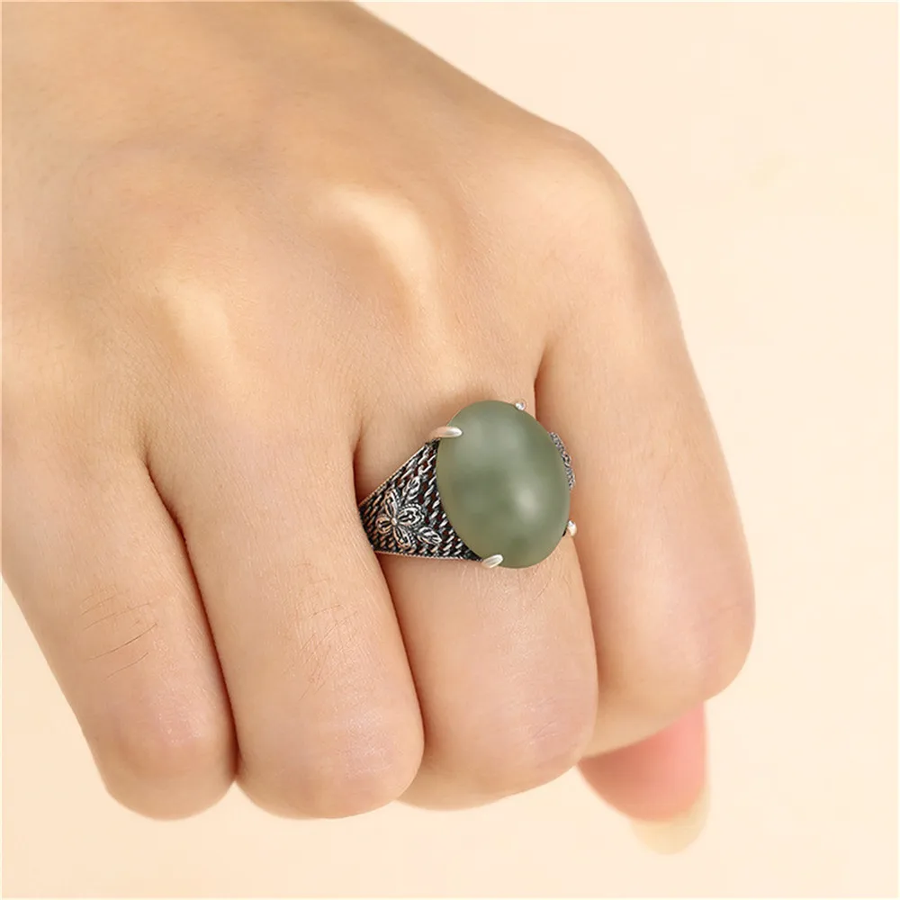 Ring Setting for 12x15mm Oval Cabochons Antique Style Ring Blank Thai Sterling Silver Adjustable Ring Base SR0133