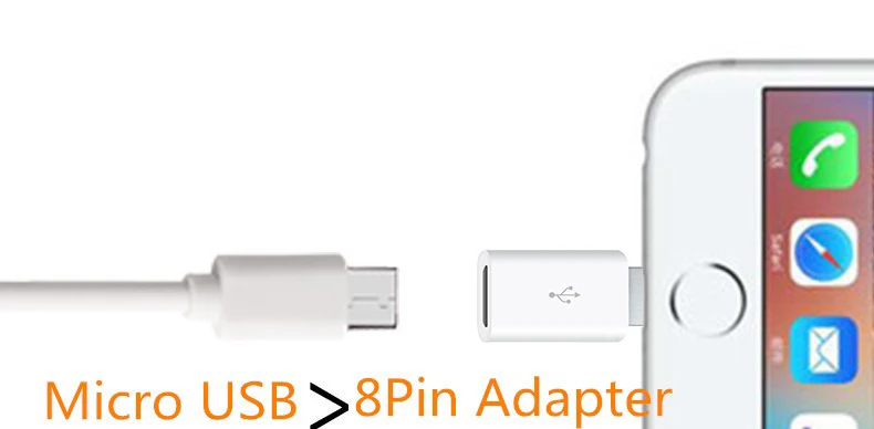 Micro USB кабель для 8 Pin адаптер iPhone 7 6 6S 5 5S 5C SE X ipad конвертер зарядное устройство 8pin