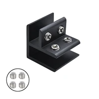 dhl shipping 200pcs aluminum alloy glass clamps clips 90%c2%b0 black glass board frame connectors support brackets no drilling