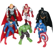 6 Pieces/Set of Avengers Doll Set Superhero Captain America Thor Thor Hulk Movable Doll Collection Model Doll Birthday Gift