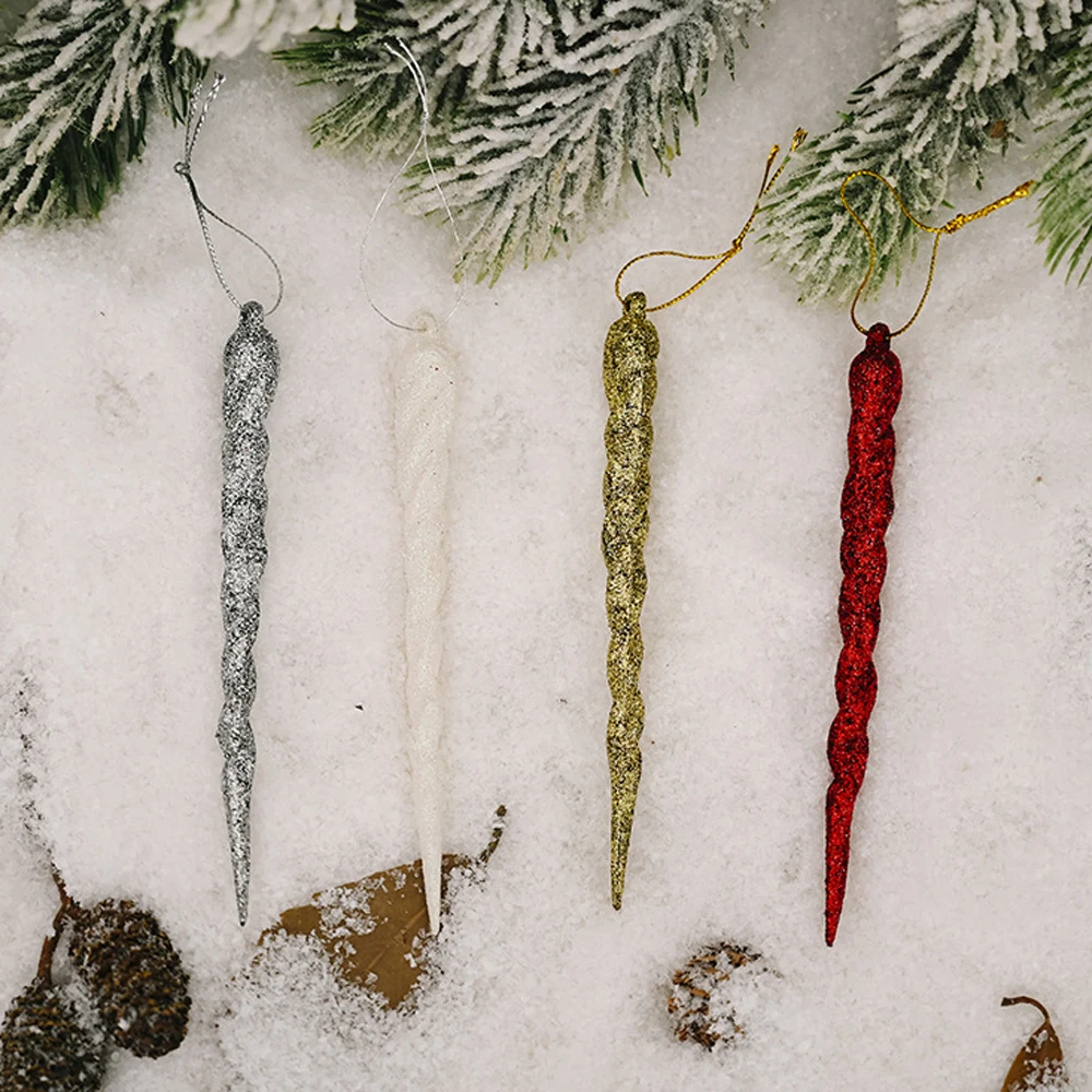 5 шт. рождественские украшения имитация сияющих сосулек Рождественская елка