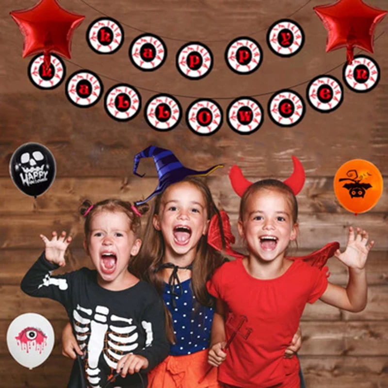 Вечерние украшения на Хэллоуин висячие наклейки татуировки воздушные шары пауки