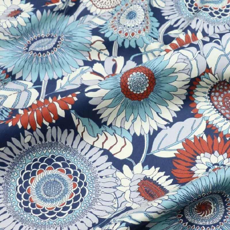 

European and American Retro Printed Cotton Twill Fabric DIY Hand Patchwork Group Pure Cotton Floral Fabric