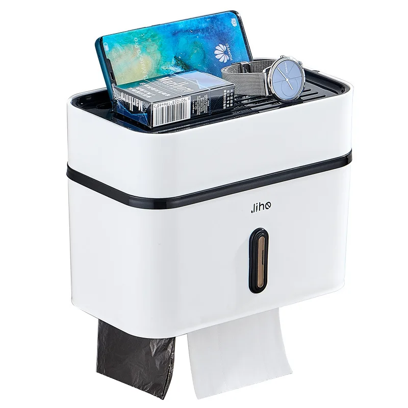 

Toilet tissue box, no hole, double layer paper roll paper wipe hand box, toilet paper toilet paper holder wall hanging