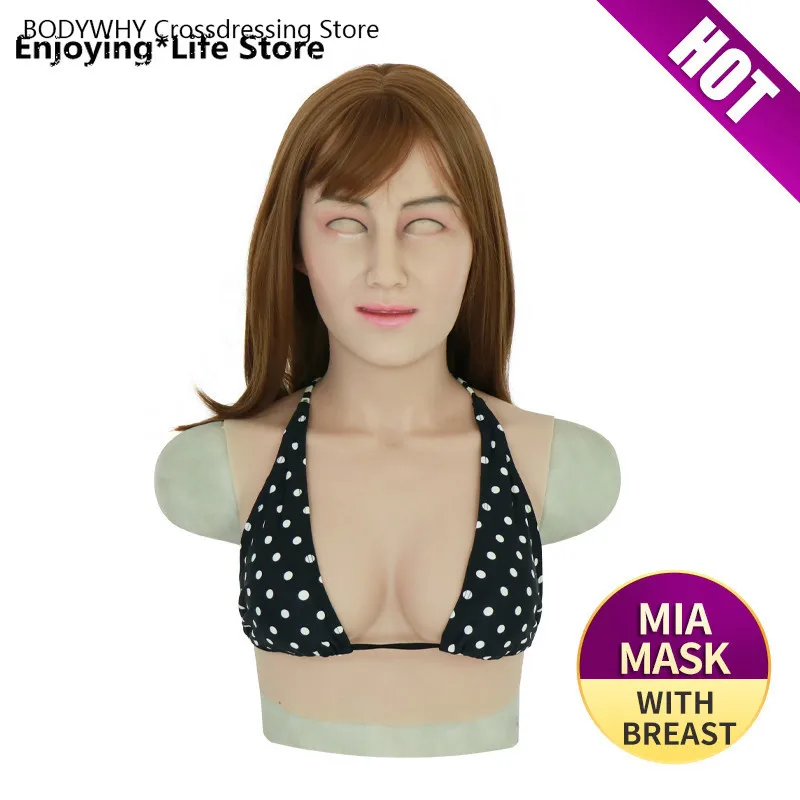

Top Quality Silicone Mask with Boobs for Crossdresser Realistic Silicone Breast Forms for Female Drag Queen Party Mask