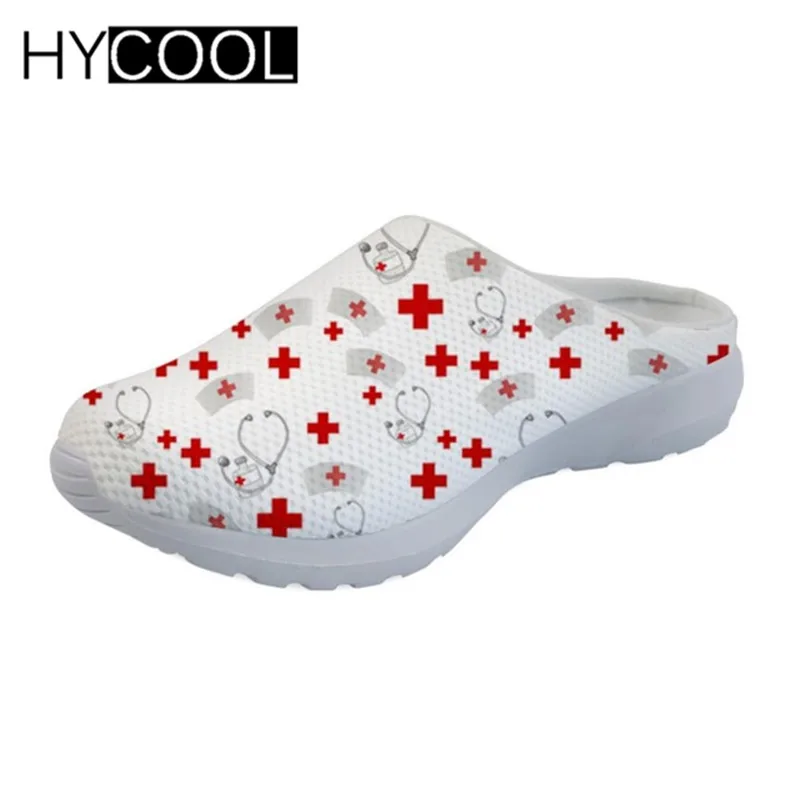HYCOOL; узор с изображением сиделки; женские спортивные сандалии; обувь; коллекция года; уличные спортивные шлепанцы; удобные сетчатые кроссовки на плоской подошве