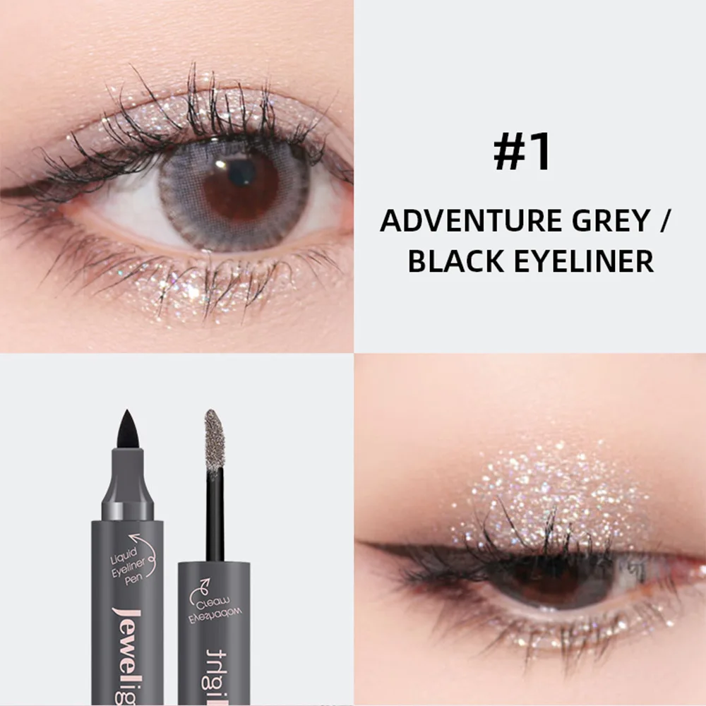 01 black eyeliner Music Flower макияж карандаш жидкая подводка для глаз Ручка тени для век мерцающий блеск водостойкий Крем Блеск Тени для век Гель коричневый карандаш для глаз - Цвет: 01 black eyeliner