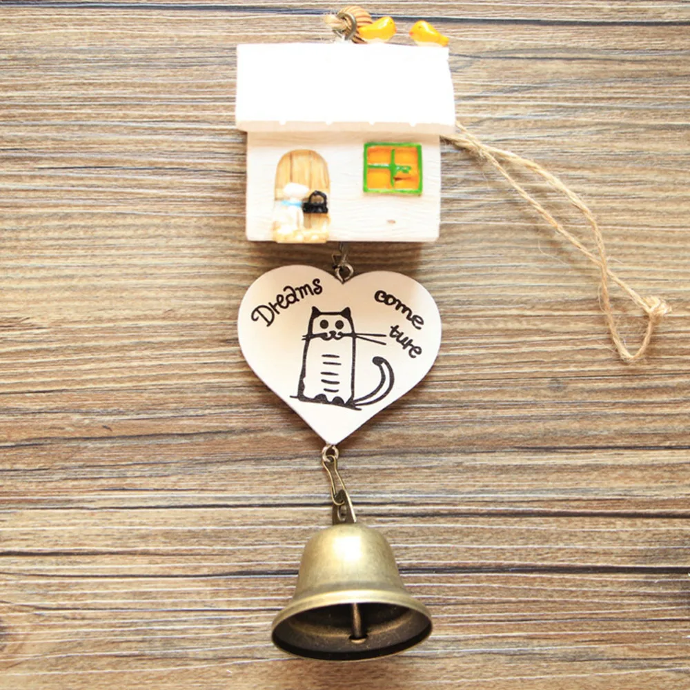 

2pcs Wood Cabin Hanging Ornaments Outdoor Wind Chime for Bedroom Balcony