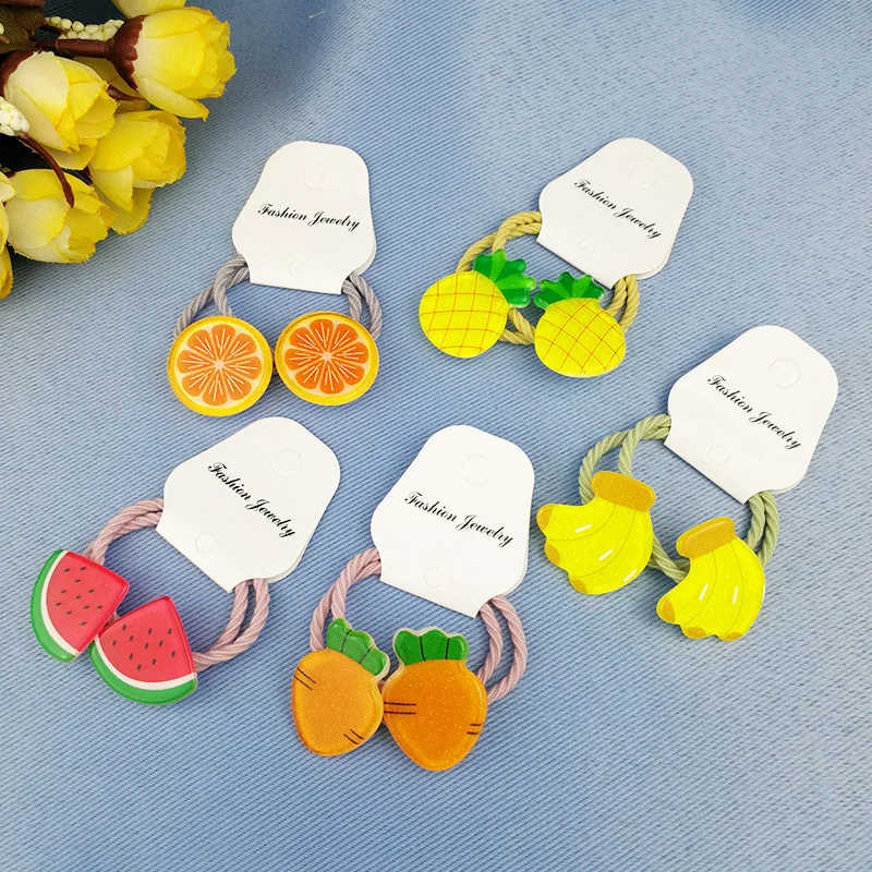 Милые эластичные резинки для волос с фруктами овощами бананами арбузами Детские