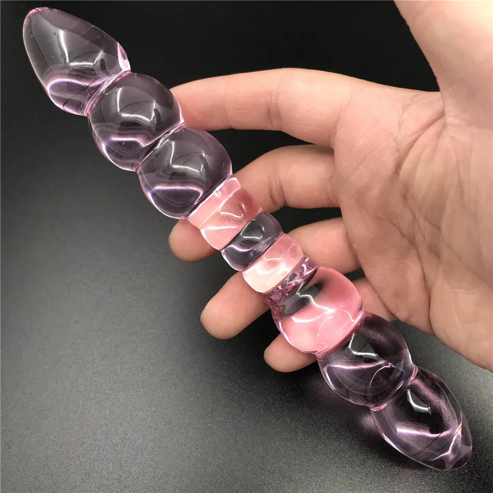 Purple glass Anal butt plug simulation penis Sex toy Adult products for women men female male masturbation | Красота и здоровье