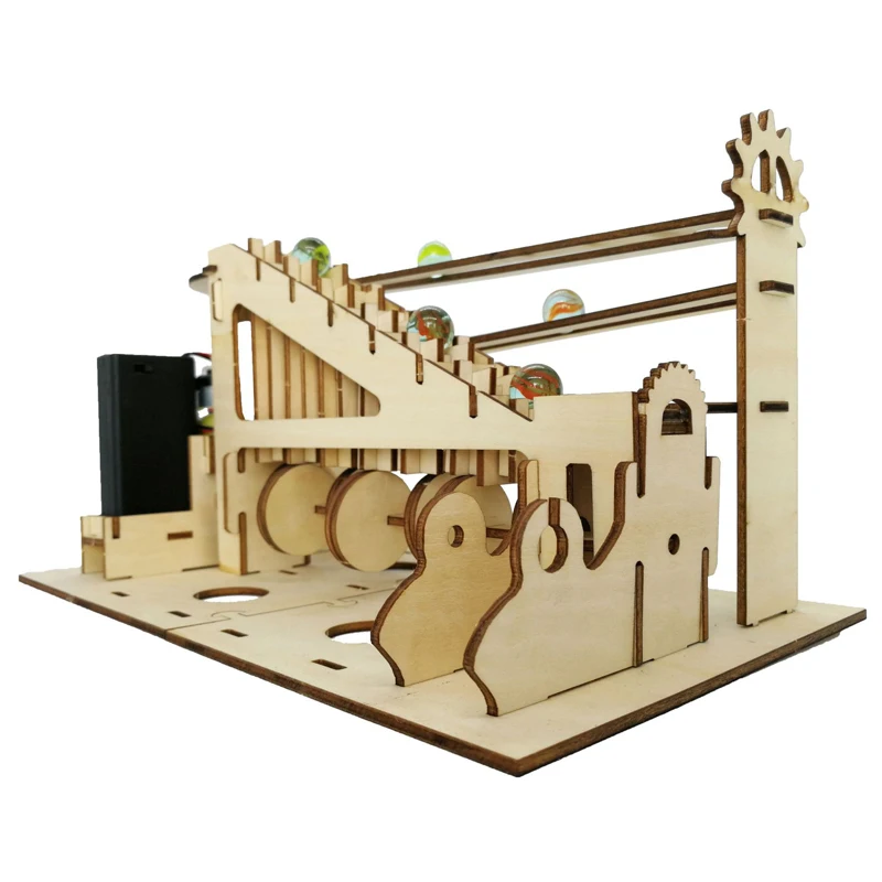 3D Деревянный мраморный ход DIY сборная механическая передача Инженерная модель