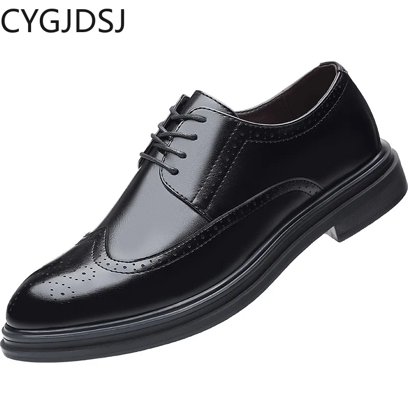 

Brogue Shoes Men Casuales Italiano Formal Shoes for Men Office 2023 Business Suit Dress Shoes for Men Wedding Dress Buty Męskie