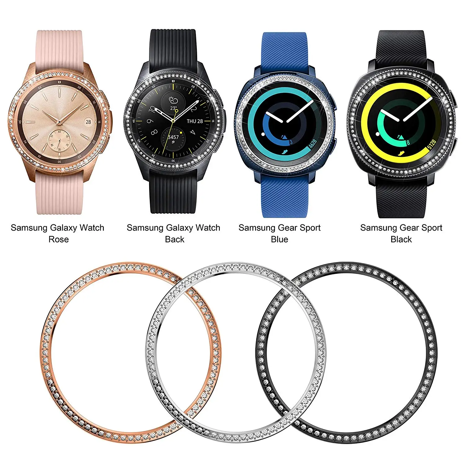 Бриллиантовая оправа кольцо для samsung Galaxy Watch 42 мм 46 мм металлический ободок кольцо клеющаяся крышка чехол для samsung gear S3 Classic/Frontier