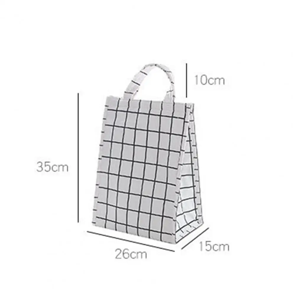 

Portable Thermal Lunch Bag Food Cooler Box Waterproof Striped Insulated Handbag