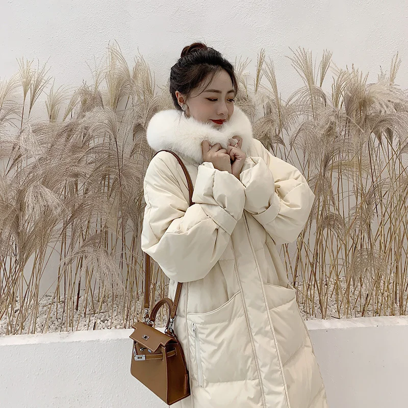 2020 Длинная зимняя куртка женское пуховое пальто из хлопка Корейская большого