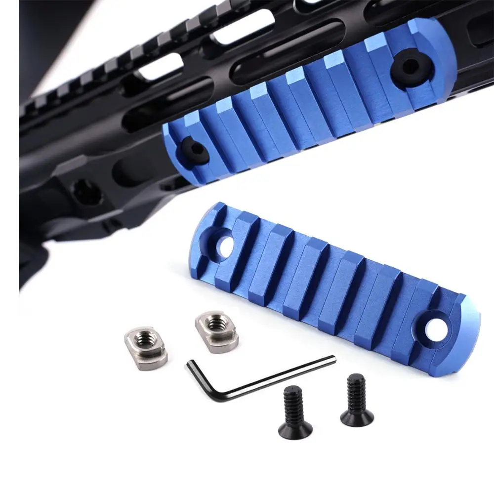 7-слотовая направляющая Пикатинни черная/красная/плоская темная Земля/синяя m-lok