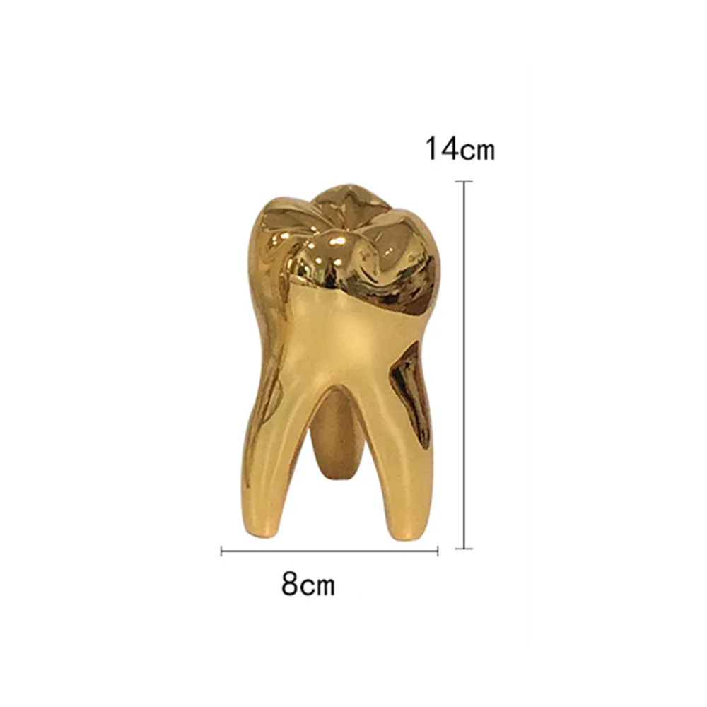Маленькая модель золотистых зубьев искусство стоматология подарки клиника