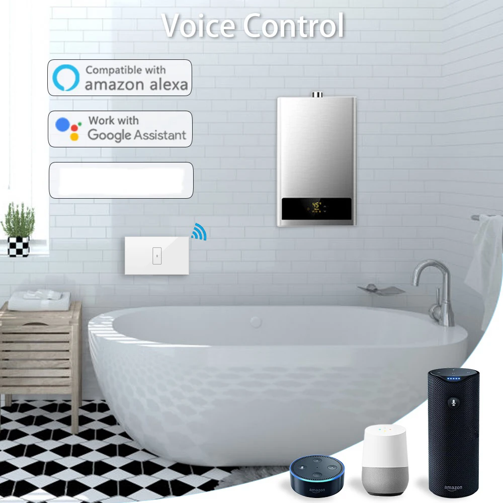 Переключатель для водонагревателя Tuya Smart Life US Wi-Fi 4400 Вт таймер с управлением через