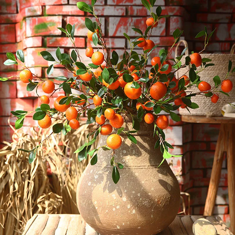 

1pc Artificial Mandarin Orange Plastic Fake Orange Decorations For Kitchen Plastic Plants Home Decor
