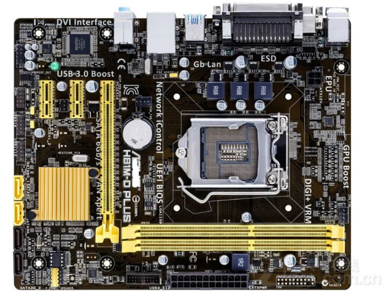 

H81M-D PLUS настольная материнская плата LGA 1150 DDR3 для I3 I5 I7 CPU USB2.0 16GB H81 оригинальные Материнские платы б/у