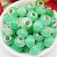 10pcs new color resin acrylic beads in pastel colors 5mm large hole rondelle spacer beads fit pandora snake chain charm bracelet