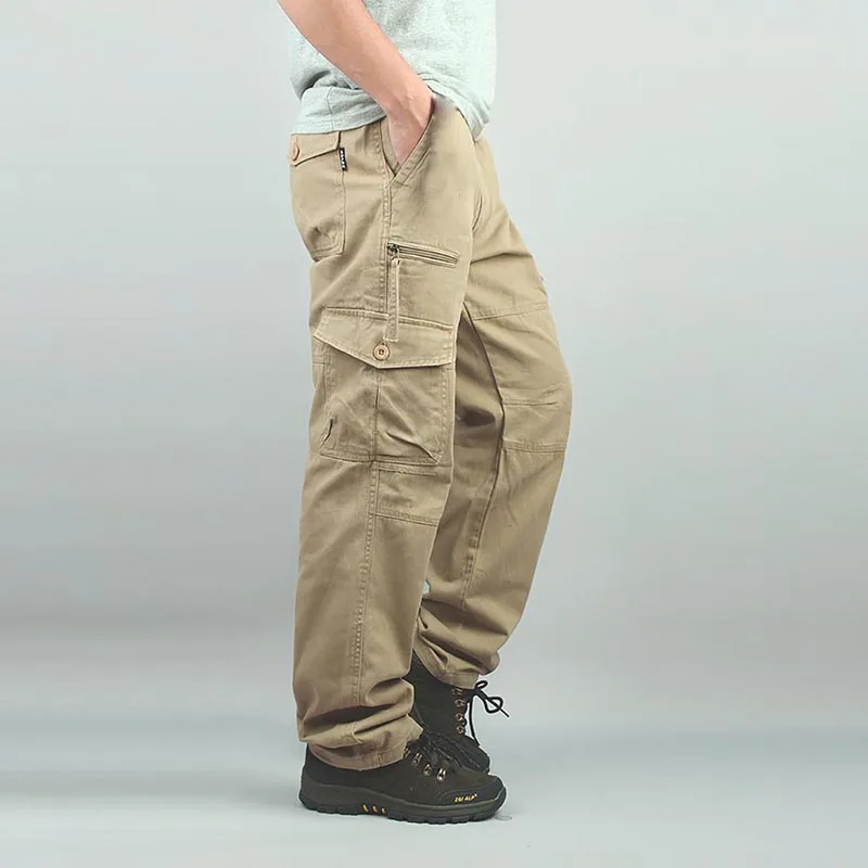 Весна Лето Мужские штаны повседневные карго карман модная одежда тактические
