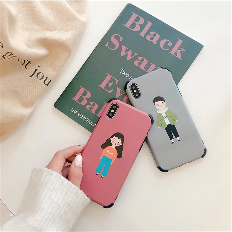 Чехол для телефона с рисунком для мальчиков и девочек для iPhone 11, милый мягкий чехол для пары для iPhone X XS 7 8 6 6splus 11Pro Max, полка гардероба