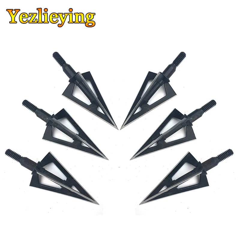 Hunting Arrow Bolts 100 Grain Arrowhead Tip Point Telflon Surface Treatment Broadhead Bow Beast Head 3 Blad | Спорт и развлечения