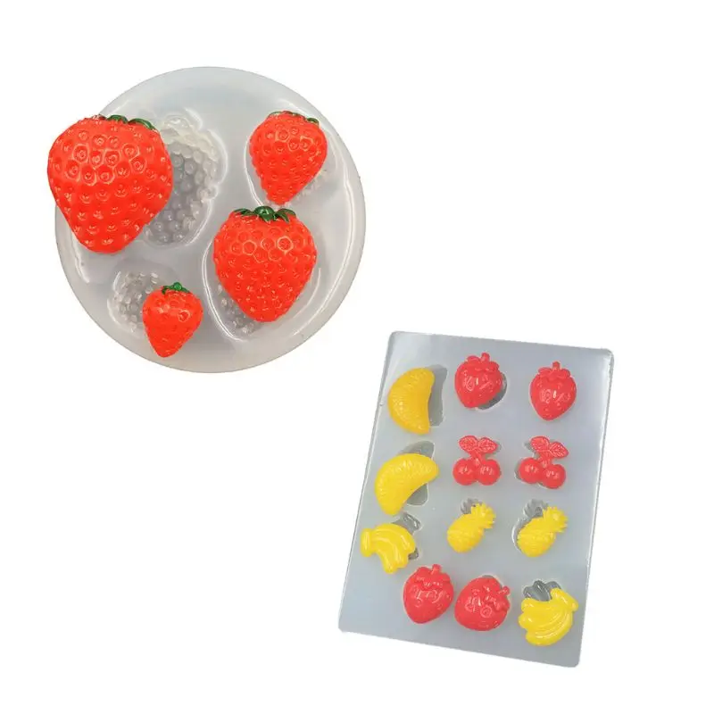 Diy кулон в виде ягоды ручной работы Клубника банан ананас оранжевый эпоксидная