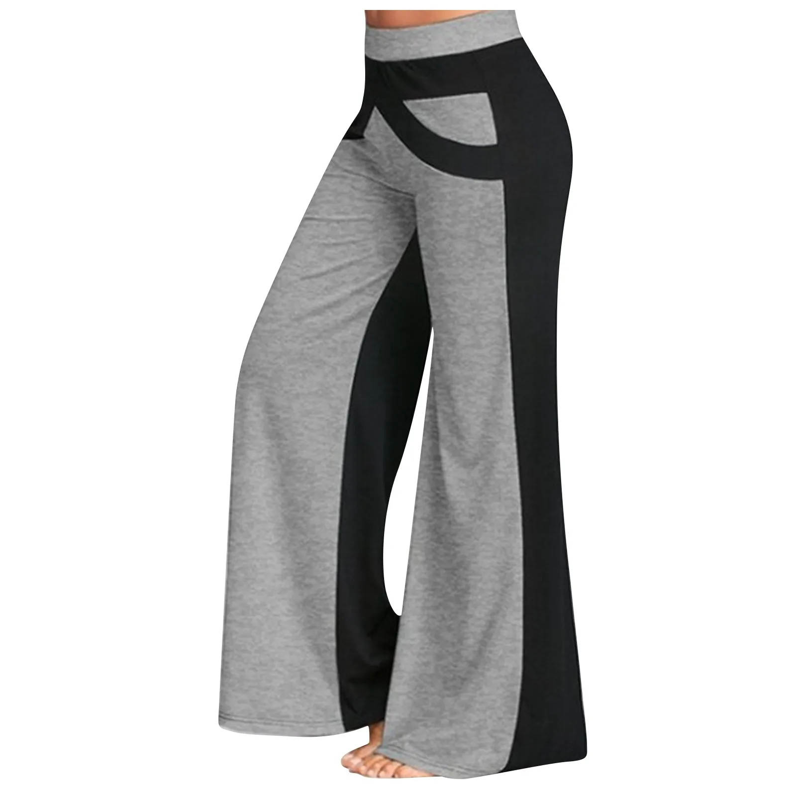 

Ladies casual wide-leg sports stitching yoga pants Women Fashion Casual colorSplicing Wide Leg Leisure Movement Drawstring Pants