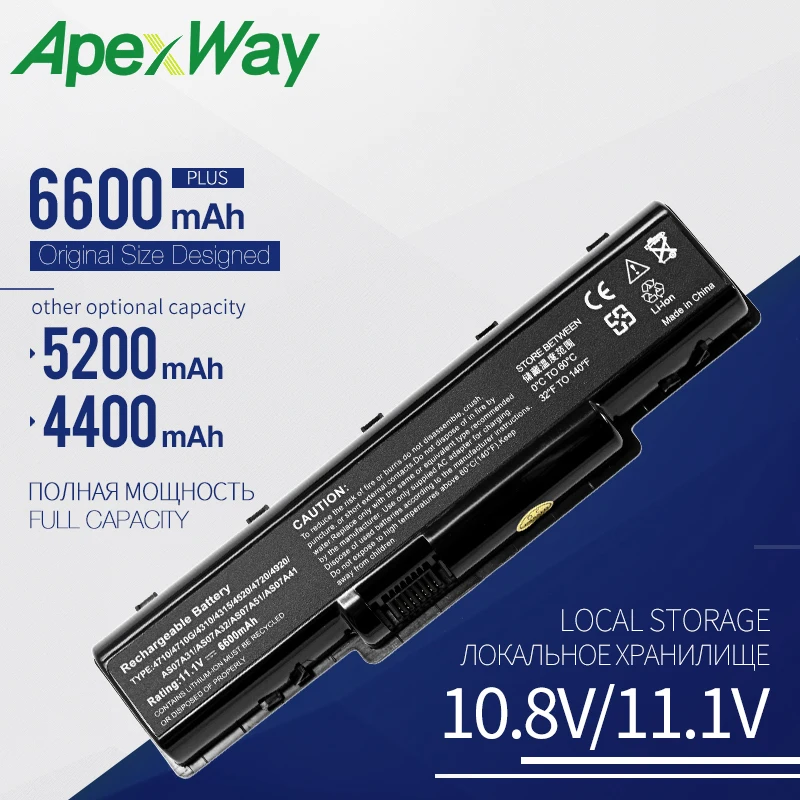 Apexway аккумуляторная батареядля ноутбука acer Aspire 4720 4730 4736 4740G 4920 4930 4935 5236 5241 5334 5335 5338