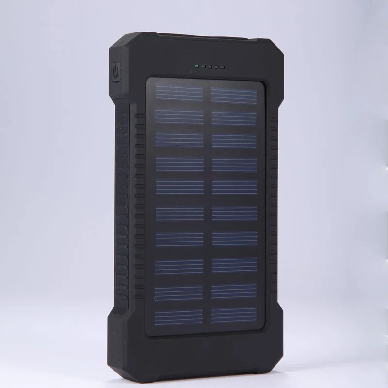 20000mah portable solar power bank waterproof external battery backup powerbank 20000 mah phone battery charger led pover bank free global shipping
