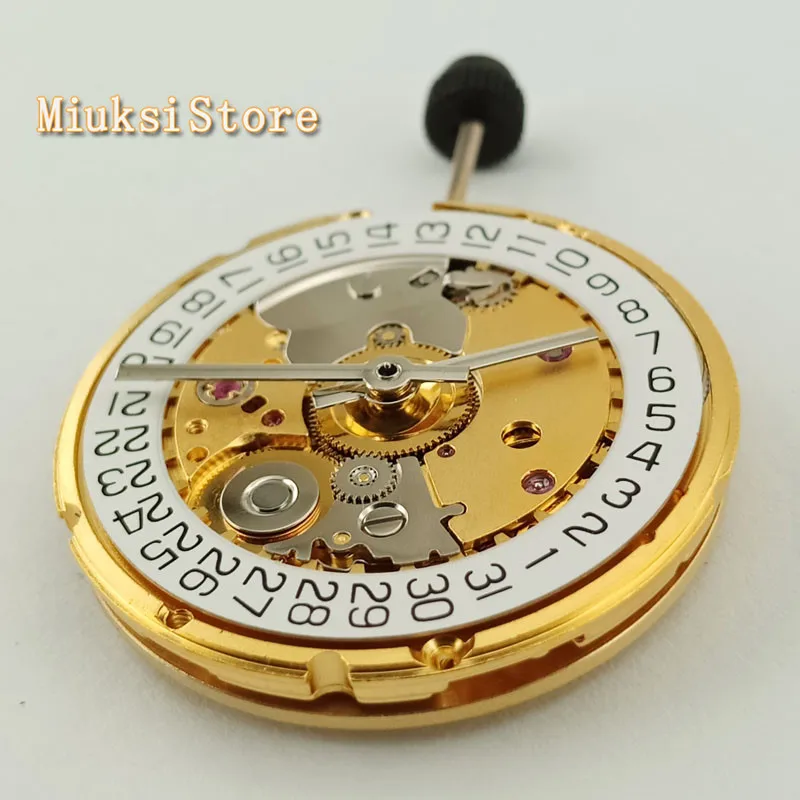 Часы наручные автоматические механические золотистые/серебристые с часовым