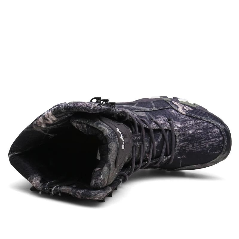 CAMEL JINGE Outdoor Sports Camouflage Oxford Waterproof Men Hiking Shoes Boots Zipper Amphibious Jungle High Tactical Boots Men